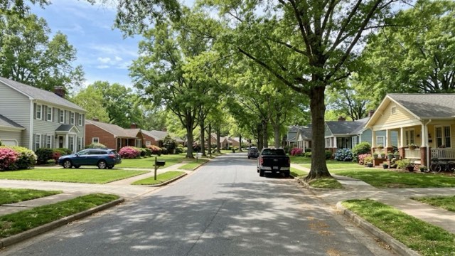 Charlotte, North Carolina residential neighborhood street