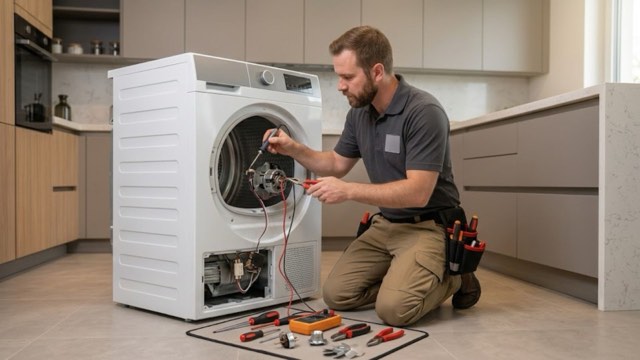 Dryer Repair in progress at a Charlotte, NC home