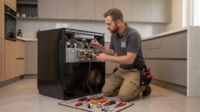 Oven & Stove Repair in progress at a Charlotte, NC home