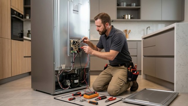 Refrigerator Repair in progress at a Charlotte, NC home
