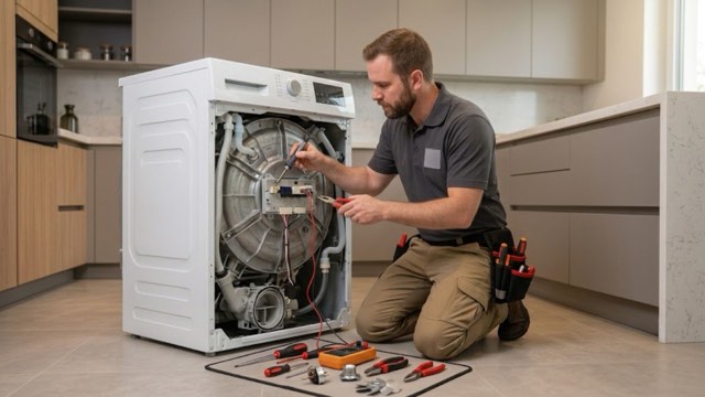 Washer Repair in progress at a Charlotte, NC home